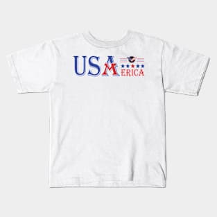 usa merica 5stars american bald eagle 4th of july Kids T-Shirt